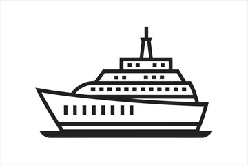 Obraz premium High-Quality Marine Ship Line Vector for Transport Projects