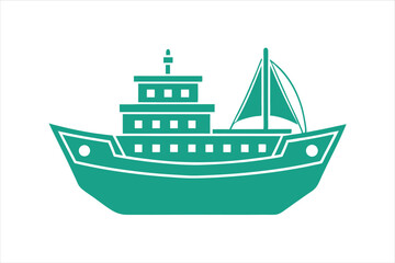Marine Vessel Outline Illustration in Vector Format