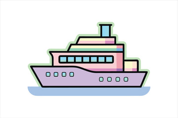Obraz premium Nautical Ship in Flat Vector Style for Digital Templates