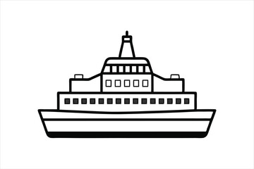 Obraz premium Nautical Vessel Vector Line Art for Maritime Design Projects