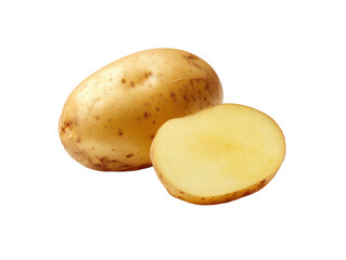 Whole sweet potato isolated on transparent background delivers rustic comfort-food hero image for farm-box ads and autumn stew labels