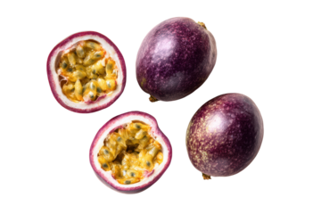 Minimal passion-fruit motif on transparent background supplies vibrant accent to sorbet carton designs