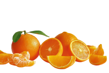 Half navel orange revealing juicy segments isolated on transparent background perfect for immune-boost infographic assets