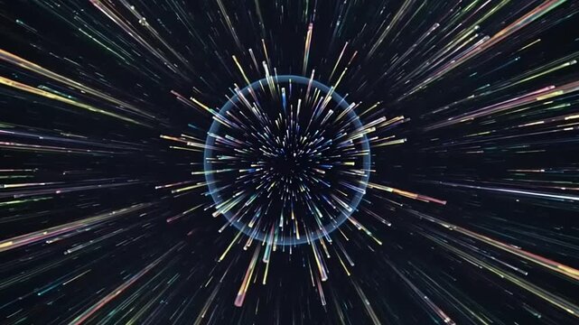 Abstract radiating lines around a circle