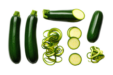 Organised yellow-zucchini coins on transparent background ideal for snack-chip packaging patterns