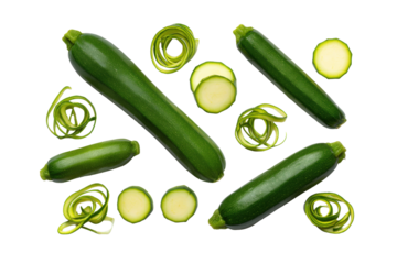 Yellow baby zucchini half on transparent background perfect for grill-guide infographics and cooking blogs