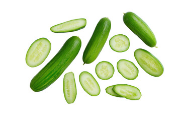 Minimal cucumber slice motif on transparent background supplies cool texture to summer-picnic packaging