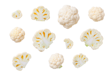 Whole purple mini cauliflower isolated on transparent background offers vibrant hue for antioxidant-rich veggie branding