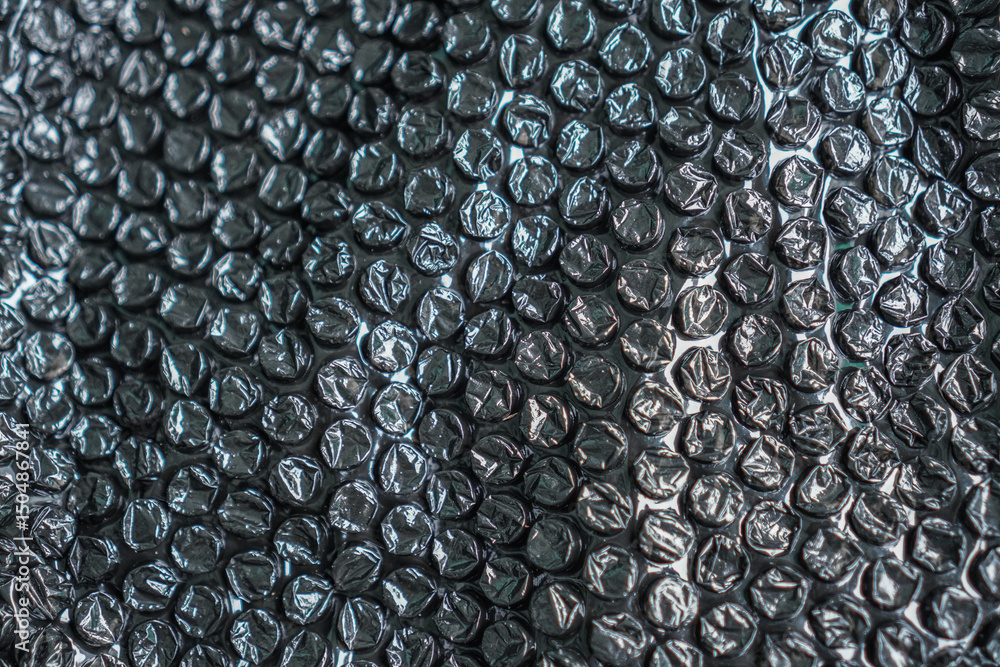 Poster macro shot of protective bubble wrap, revealing texture and design elements that convey safety and s