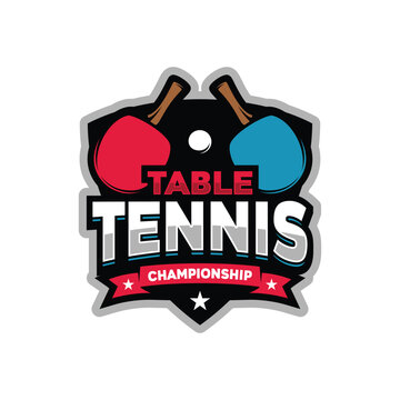 Table Tennis Tournament Logo Design Vector