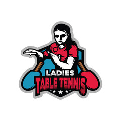 Table Tennis Tournament Logo Design Vector