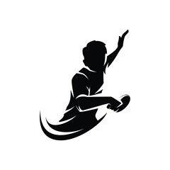 Table Tennis Silhouette Logo Design Vector