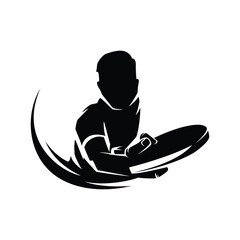 Table Tennis Silhouette Logo Design Vector
