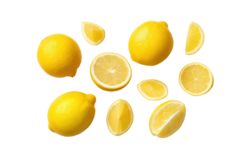 Green lemon half isolated on transparent background suitable for salad-dressing infographic highlights