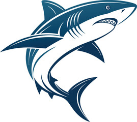 Shark vector art illustration with white background 