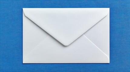 Blank White Envelope on Blue Background  Stationery  Mail  Correspondence  Communication