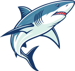 Shark vector art illustration with white background 