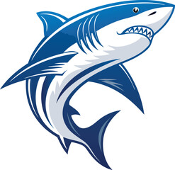 Shark vector art illustration with white background 
