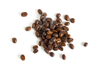 Coffee beans. Isolated on white background. Close up image.