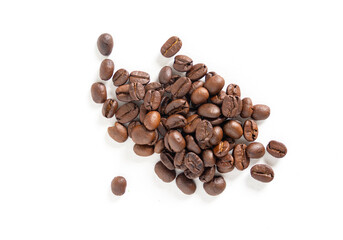 Naklejka premium Coffee beans. Isolated on white background. Close up image.