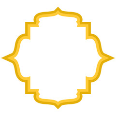 Gold islamic window shape. Arabic golden arch, ramadan kareem frames. Muslim mosque silhouette of moroccan border, portal. Eid mubarak oriental mirror set. Golden Classic Islamic Frame.