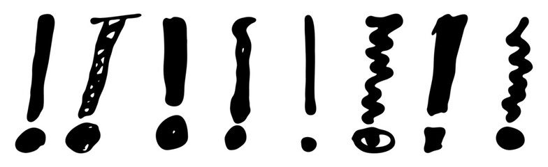 Hand Drawn Exclamation Mark Vector | Exclamation Icon Doodle | Exclamation Symbol Clipart PNG