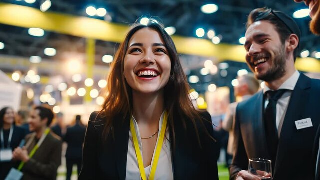Joyful Networking Event, celebrating and success Business party
