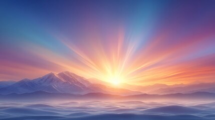 Fototapeta premium Serene Sunrise Majestic Mountain Peaks Peaceful Landscape