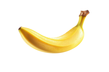Single banana soaring on transparent background, excellent for breakfast menu design and healthy lifestyle blog headers
