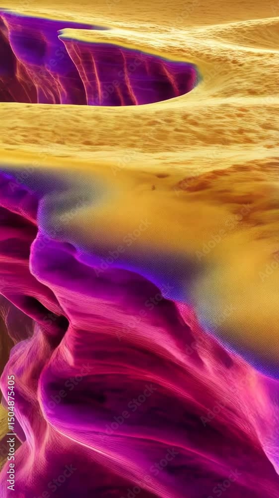 Poster abstract gradient flow with fluid shapes in motion, showcasing a blend of orange, pink, and black to