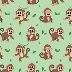 Cartoon Monkey Pattern