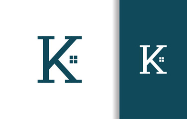 LETTER K WITH ROOF OF HOUSE SILHOUTTE LOGO FOR PROPERTY COMPANY
