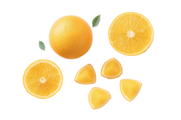 Neat bitter orange rows isolated on transparent background, great for diet infographics and Mediterranean cuisine flyers