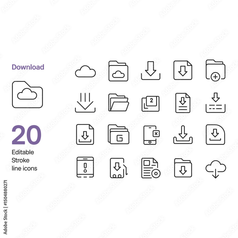 Poster embrace effortless file sharing and storage with these crisp vector icons depicting upload and