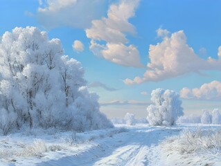 winter landscape with trees