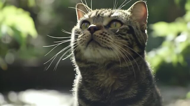 Cat's paws stepping into a glimmering pond