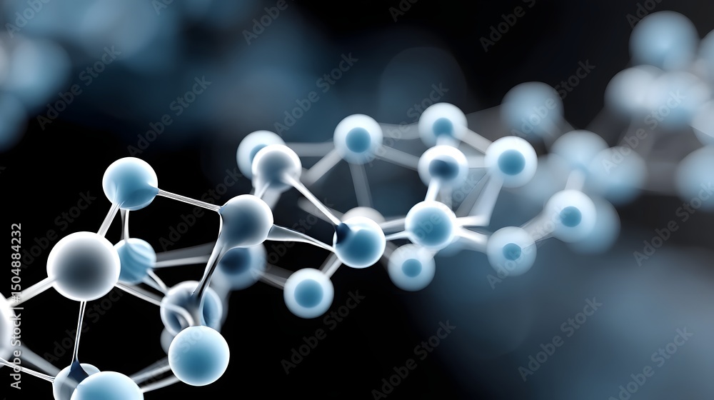 Poster conceptual molecular structures representing innovation in genetics and technology