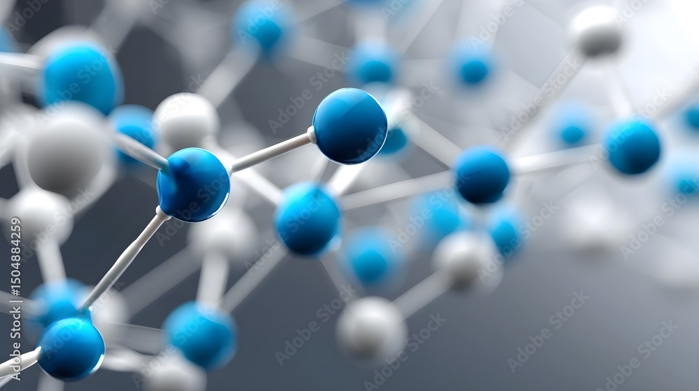 Poster digital molecular structures representing innovation in genetics and technology