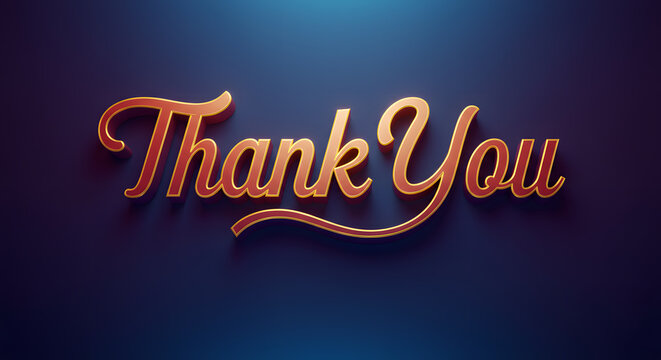 Thank You on Dark Blue Background