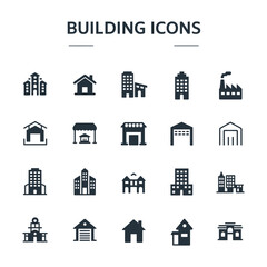 Modern building icons collection

