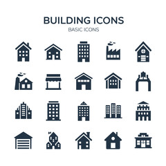 Fototapeta premium Building icons set vector illustration