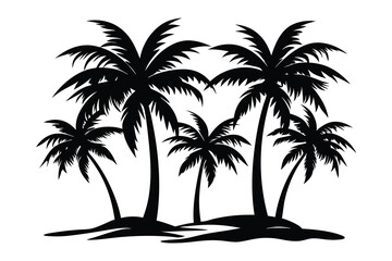 Fototapeta premium Exotic Paradise Island with Palm Trees Graphic