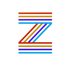 Z  Letter 3D Shape Parallel lines Text