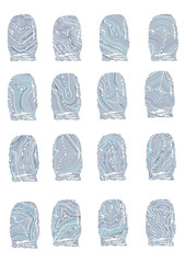 Abstract vector art representing marbling fingerprint-like designs, blending organic flow with intricate detail.
