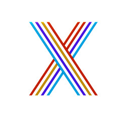 Letter 3D Shape Parallel lines Text