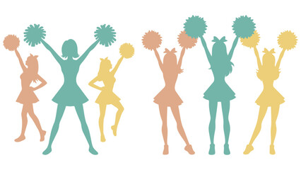 Cheerleader Silhouette Illustration.