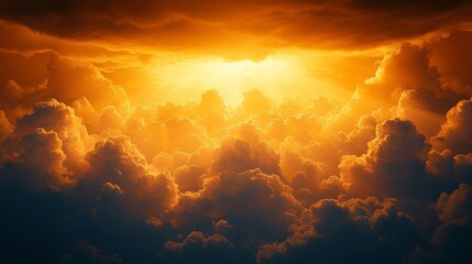 Fototapeta premium Golden Heavenly Cloudscape