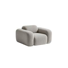 Modern Beige Boucle Armchair, Comfortable Lounge Chair for Living Room Interior Design