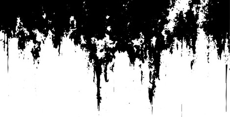 Grunge Dripping Ink Texture, Black and White Abstract Grunge Background