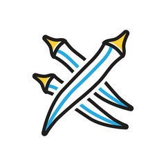 Multi color icon for lady finger